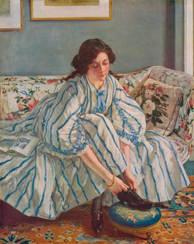 Tying Her Shoe, c1900 by Walter Russell