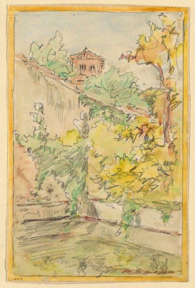 A Courtyard by Walter Shirlaw