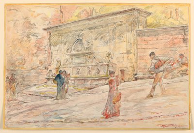 A Large Fountain by Walter Shirlaw
