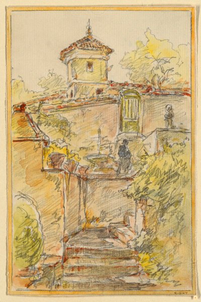 A Stairway by Walter Shirlaw