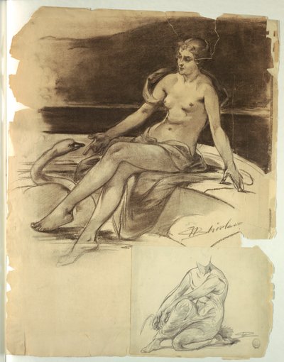 Girl with Swan by Walter Shirlaw