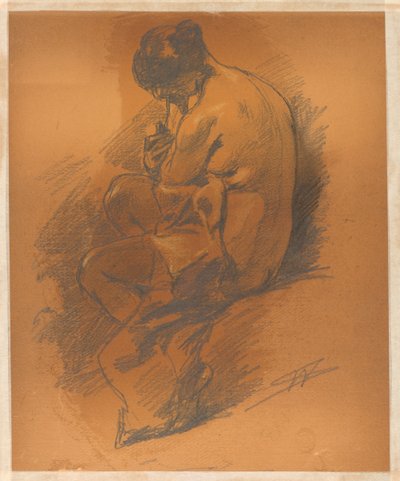 Nude Study of a Seated Woman by Walter Shirlaw