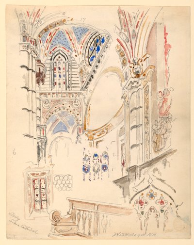Study of Siena Cathedral by Walter Shirlaw