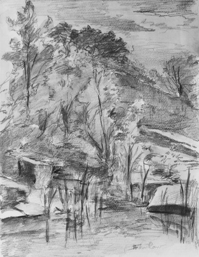 Trees and Stream by Walter Shirlaw