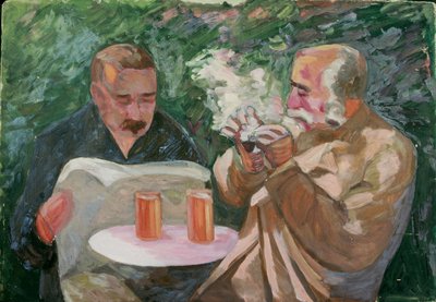 Men in a Tavern Garden by Walther Gamerith
