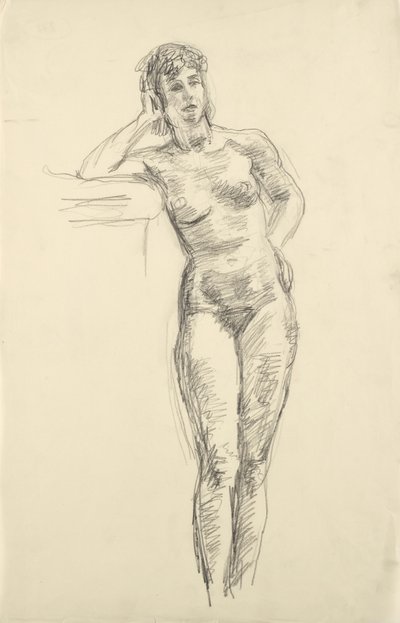 Leaning Female Nude by Walther Gamerith