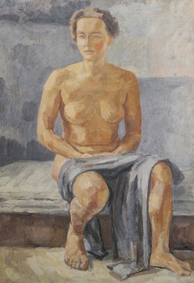 Seated Female Nude by Walther Gamerith