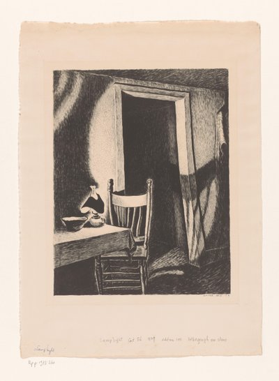 Interior by Lamplight by Wanda Gág (signed by artist)