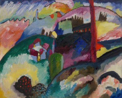 Landscape with Factory Chimney. 1910 by Wassily Kandinsky