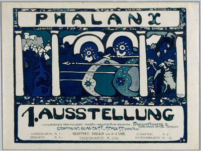 Poster for the First Exhibition of the Phalanx by Wassily Kandinsky