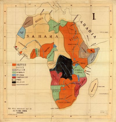 Africa by Wells Missionary Map Co.