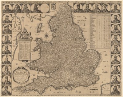 A New and Exact Map of England by Wenceslaus Hollar