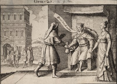 Abimelech rebuking Abraham. State 1 by Wenceslaus Hollar