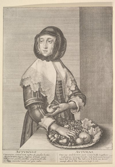Autumnus - Autumn Three-Quarter-Length Seasons by Wenceslaus Hollar