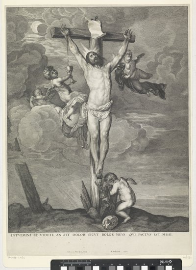 Christ on the Cross with Angels by Wenceslaus Hollar