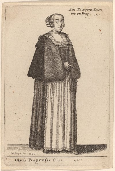 Daughter of a Citizen of Prague by Wenceslaus Hollar