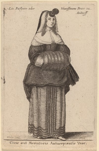 Wife of a Citizen or Merchant of Antwerp by Wenceslaus Hollar