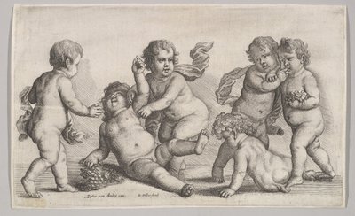 Five Boys and a Satyr by Wenceslaus Hollar