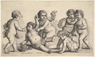 Five Boys and a Satyr, 1646 by Wenceslaus Hollar