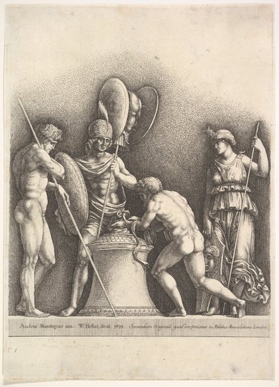 Four Classical Figures Pagan Sacrifice by Wenceslaus Hollar