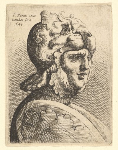 Helmeted Head by Wenceslaus Hollar