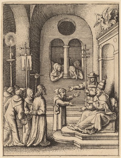 Jesus again before Caiaphas by Wenceslaus Hollar