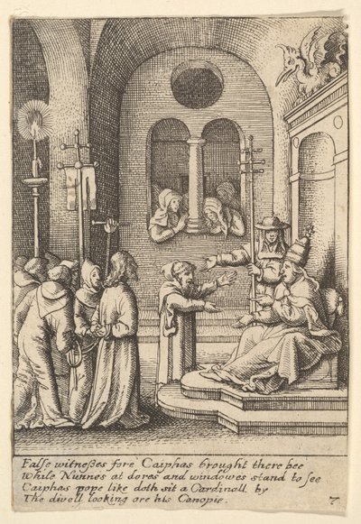 Jesus Again Before Caiaphas by Wenceslaus Hollar