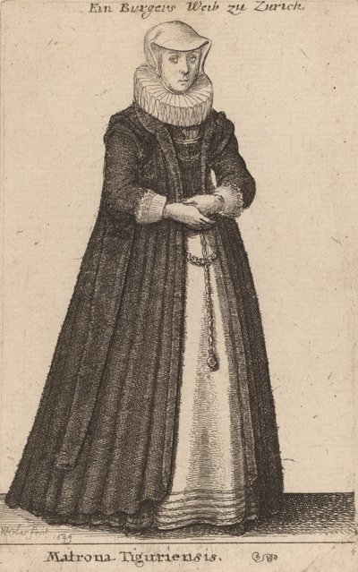 Matrona Tiguriensis, 1649 by Wenceslaus Hollar