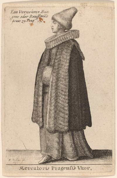 Mercatoris Pragensis Vxor by Wenceslaus Hollar