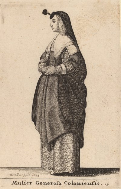 Mulier Generosa Coloniensis, 1643 by Wenceslaus Hollar