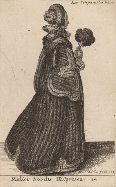Noble Spanish Woman by Wenceslaus Hollar