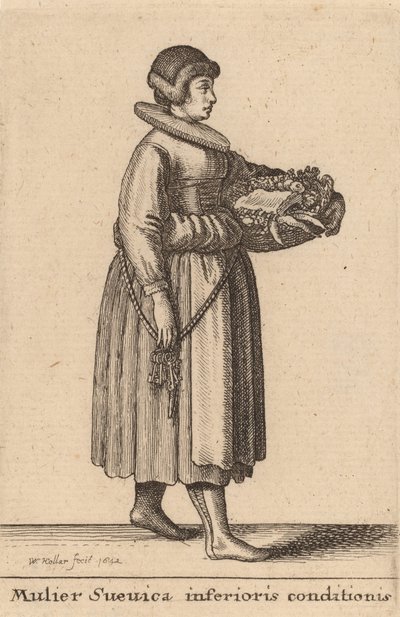 Lower Class Swabian Woman by Wenceslaus Hollar