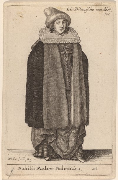 Noble Bohemian Woman by Wenceslaus Hollar