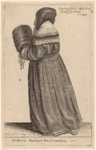 Noble Woman of Brabant by Wenceslaus Hollar