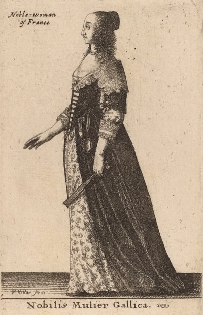 Noble French Woman by Wenceslaus Hollar