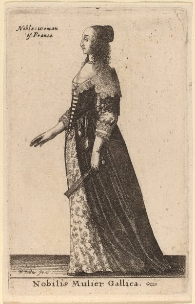 Noble French Woman by Wenceslaus Hollar