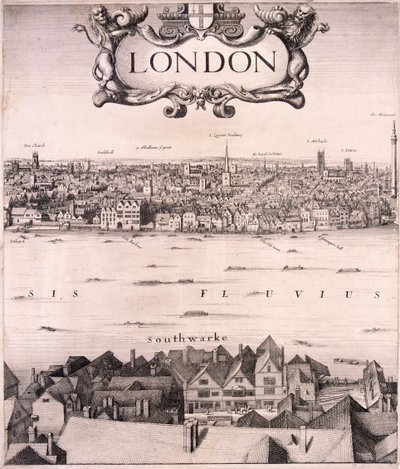 Panoramic View of London by Wenceslaus Hollar