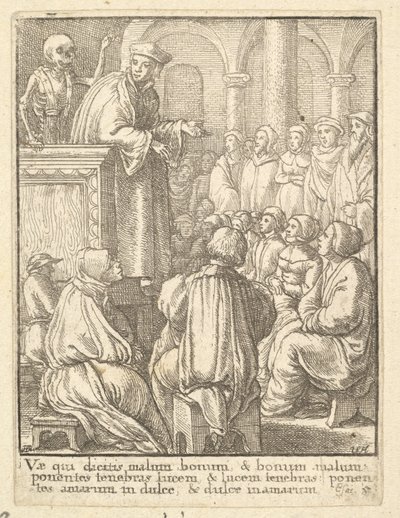 Preacher, from the Dance of Death, 1651 by Wenceslaus Hollar