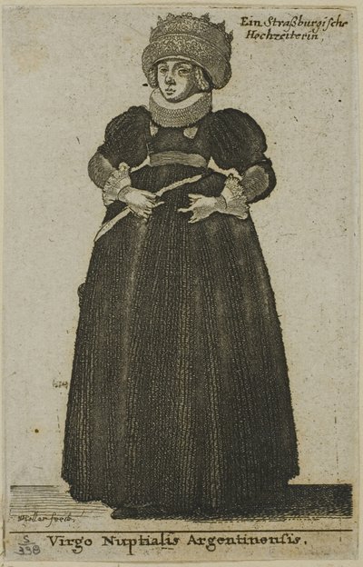 Strasbourg Woman in Wedding Dress by Wenceslaus Hollar