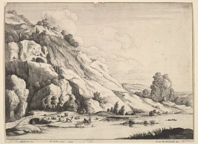 The Stone Bridge by Wenceslaus Hollar