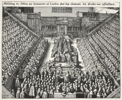 Trial of Strafford, 22nd March 1641 by Wenceslaus Hollar