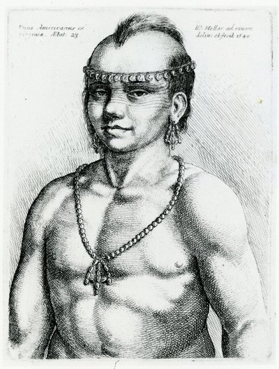 Virginian Indian by Wenceslaus Hollar