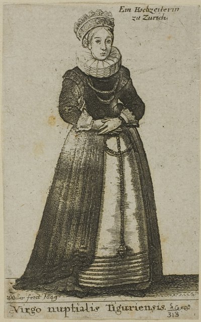 Zurich Woman in Wedding Dress by Wenceslaus Hollar