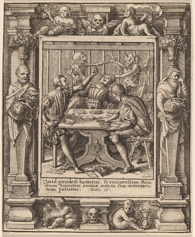 Gamesters by Wenceslaus Hollar after Hans Holbein the Younger after Abraham van Diepenbeeck
