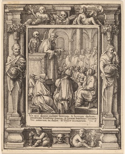 Preacher by Wenceslaus Hollar after Hans Holbein the Younger after Abraham van Diepenbeeck
