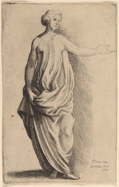 Standing Figure by Wenceslaus Hollar after Parmigianino