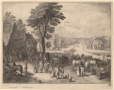 The Canal by Wenceslaus Hollar after Pieter Brueghel the Younger