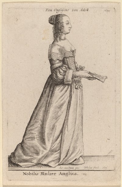 Noble English Woman by Wenceslaus Hollar after Sir Anthony van Dyck