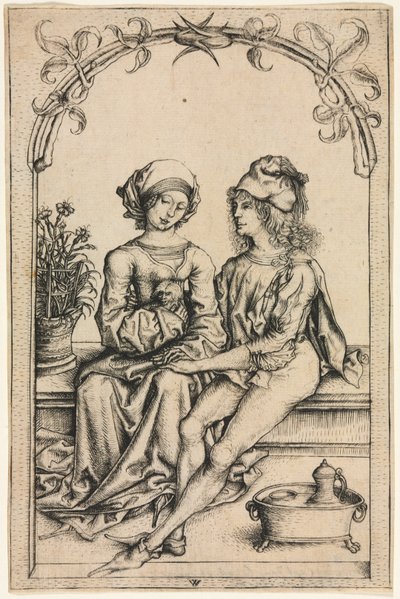 The Lovers (after the Housebook Master) by Wenzel von Olmütz