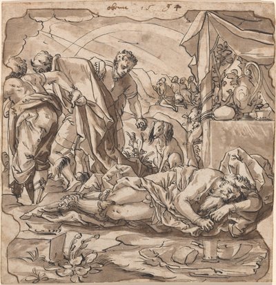 The Drunkenness of Noah by Werner Kübler after Tobias Stimmer